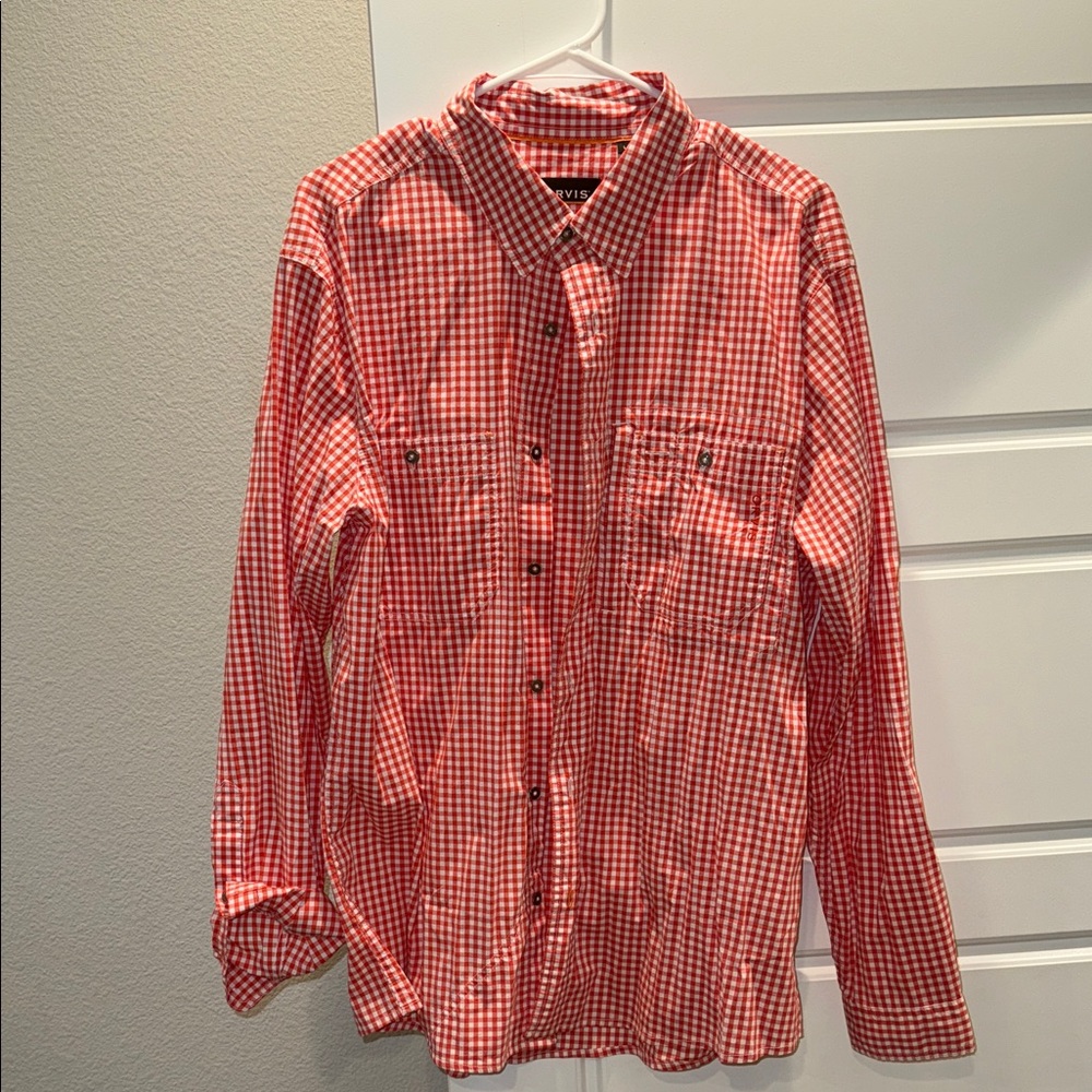 Orvis Active Fot Men's Red Gingham Button Down Shirt